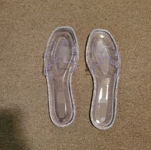 Clear Sandals with rhinestones on edge